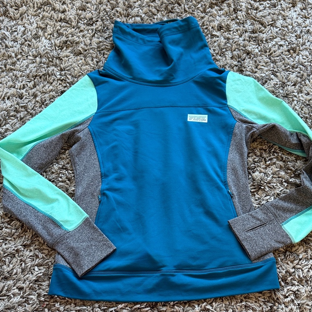 PINK Victoria's Secret Blue and Green Pullover